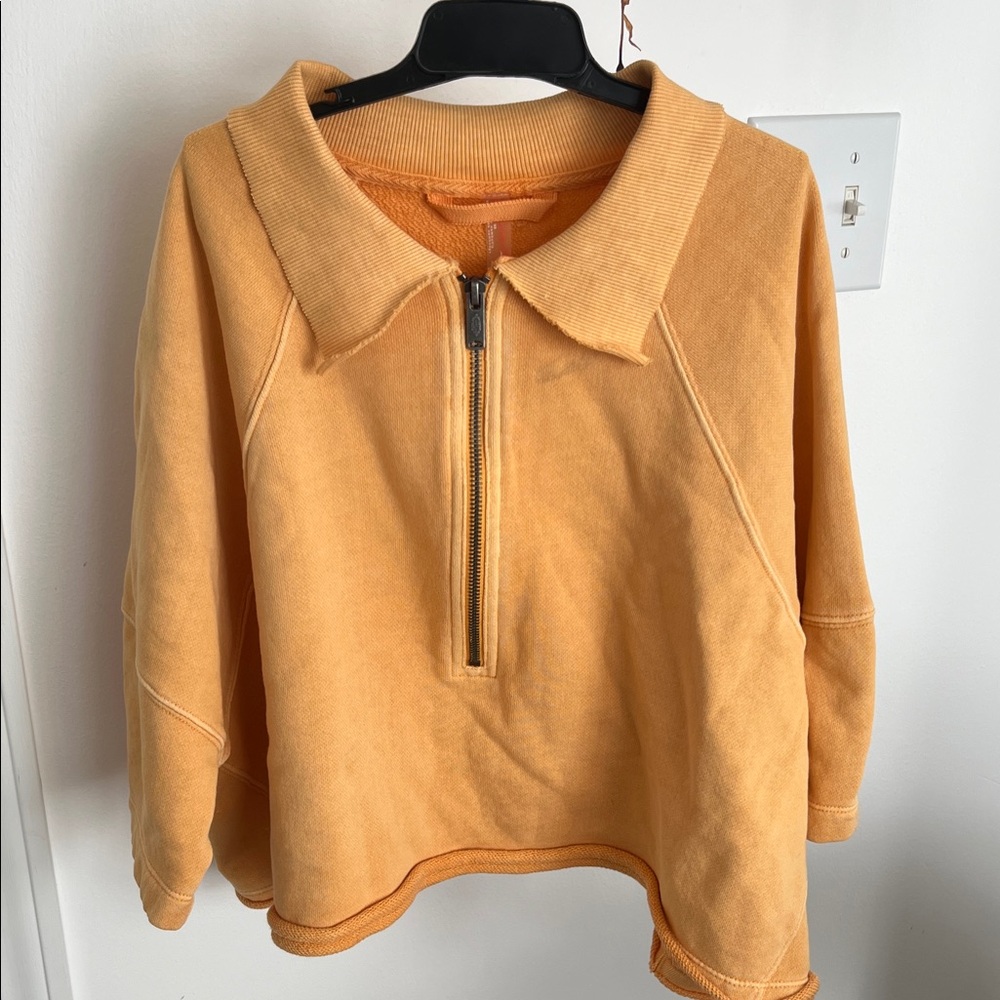 Free people Half-Zip Cropped shirtsleeve sweatshirt